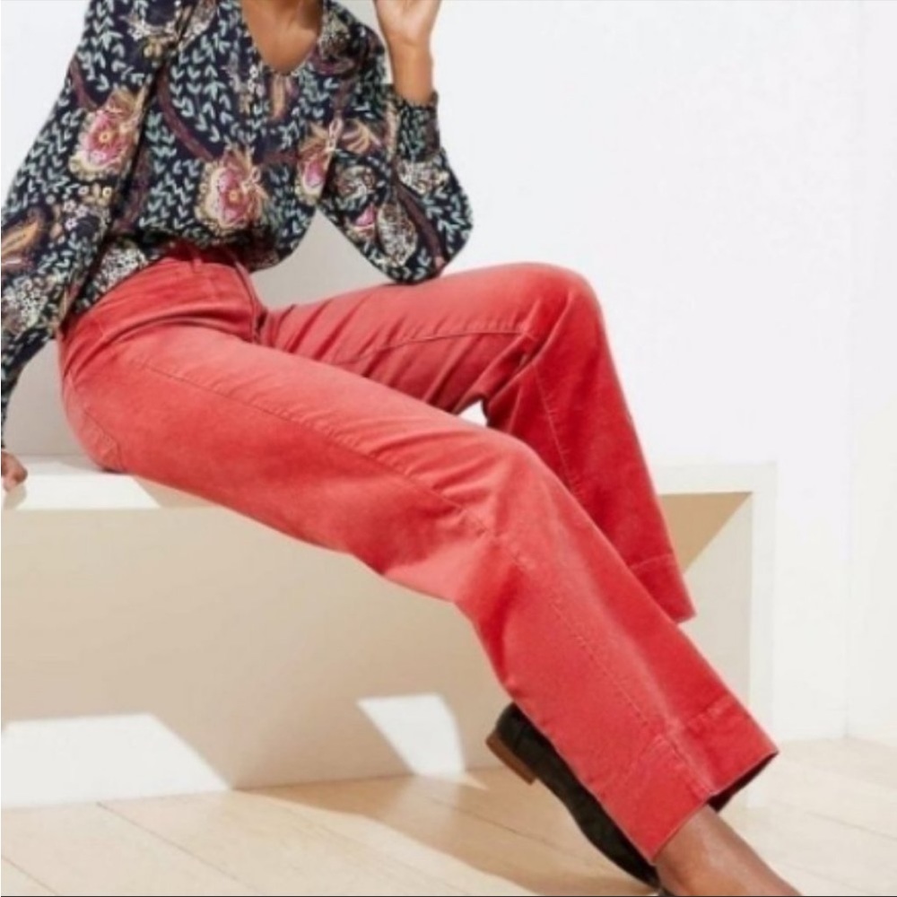 Loft NWT Coral Slim Wide Leg Crop Pants